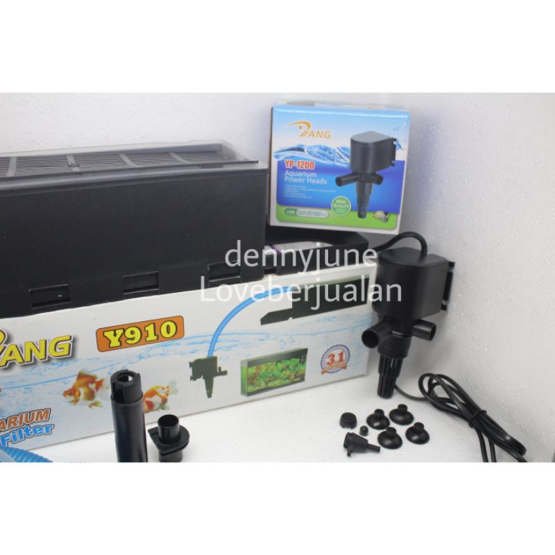 Top Filter Y 910 Kotak Filter Aquarium + Mesin Pompa YP 1200