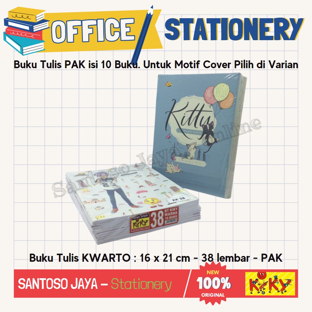 Jual Buku Tulis Kwarto Kiky Lembar Warna Polos X Cm Pak Buku Shopee Indonesia