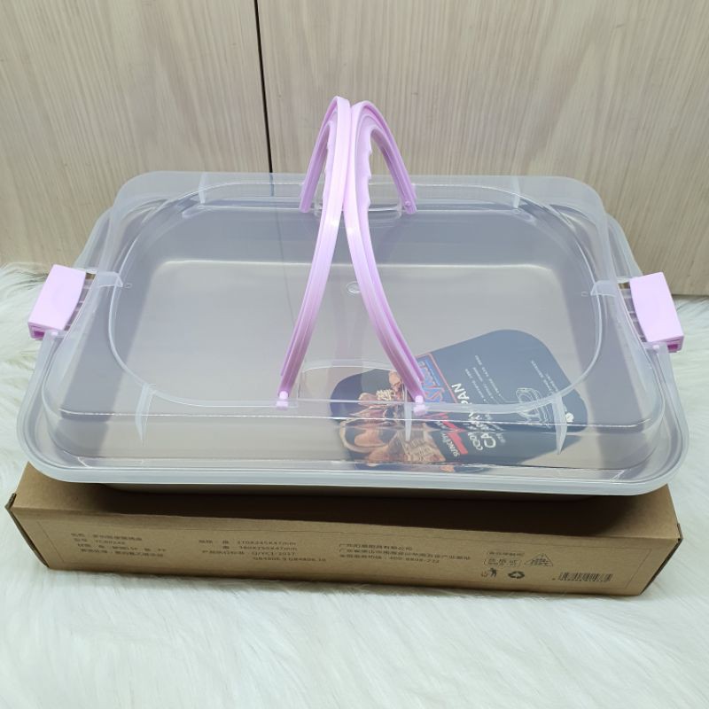 suncity CARRY GO baking pan /bakeware / loyang persegi tanpa sambungan dengan tutup