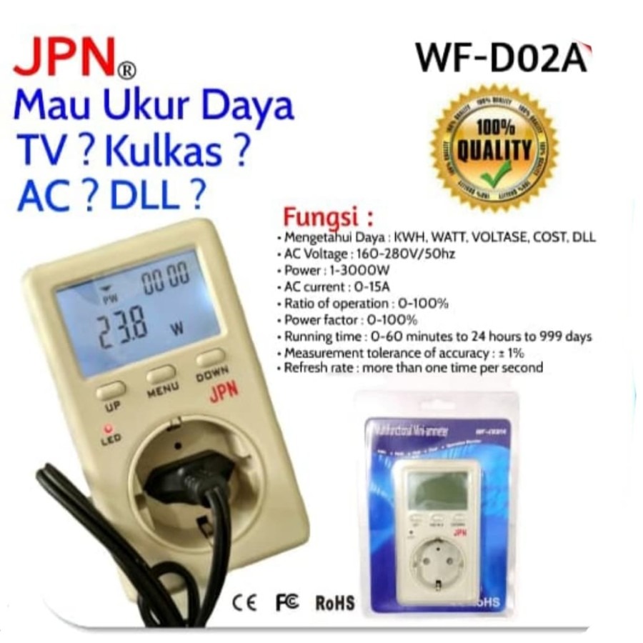 Pengukur Listrik KWh Digital Power Meter Volt Amper Watt Meter