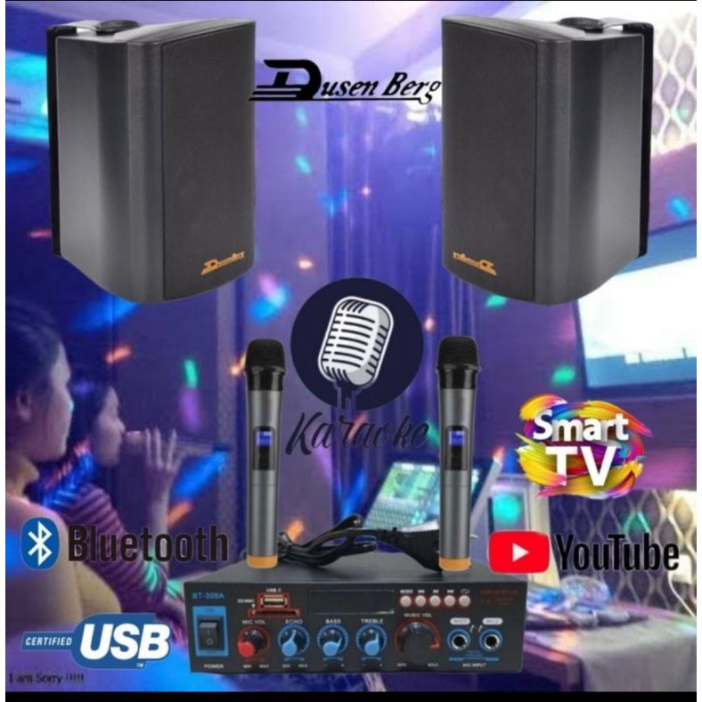 Karaoke Set Mini DUSENBERG Astex X1 - 2 Mic Wireless, Amplifier Karaoke Youtube