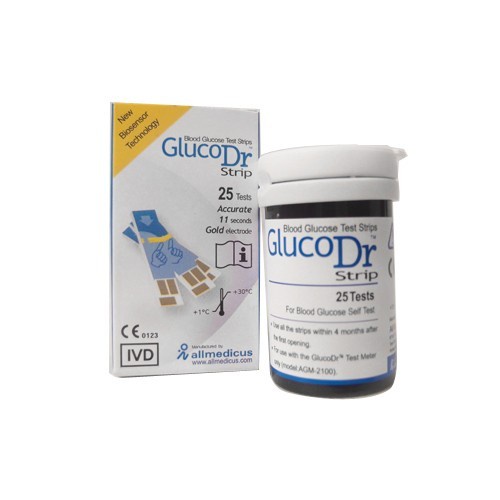 Strip Stik Gula Darah Glucosa Gluco Dr AGM 2100 BioSensor isi 25 OJ