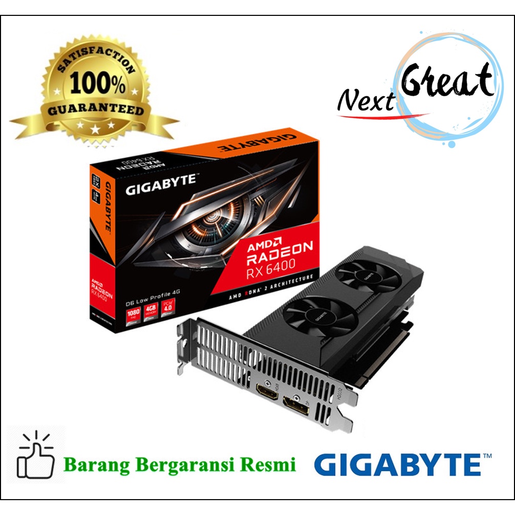 Gigabyte VGA GV-R64D6-4GL Radeon™ RX 6400 D6 LOW PROFILE 4G