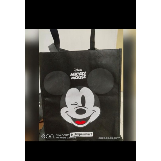 Tote bag | Shopping bag Hypermart Disney Mickey Hitam