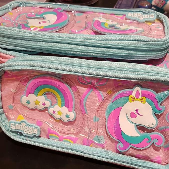 SMIGGLE PLAYFUL SEE THRU PENCIL CASE - TEMPAT PENSIL SMIGGLE UNICORN