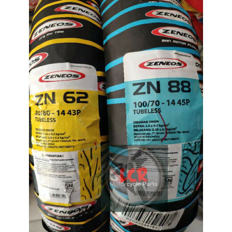 [ASLI 100%] Paket Ban Tubles Matic // 80/80 + 100/70 -14 Ring 14 Metik Zeneos IRC Ukuran Standar Yam