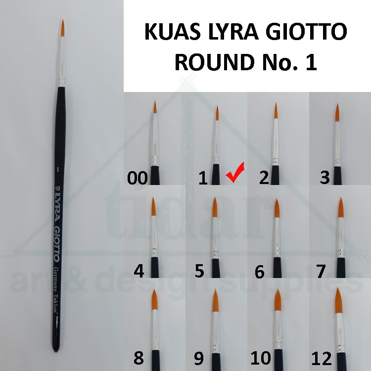 

Lyra Giotto Artist Round Brush No. 1 - Kuas Lukis Taklon Lira Bulat Lancip