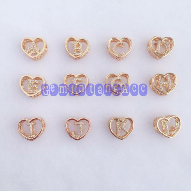 Liontin Huruf Inisial Liontin Huruf Love Charm Abjad Bahan Gelang Tali Kawat