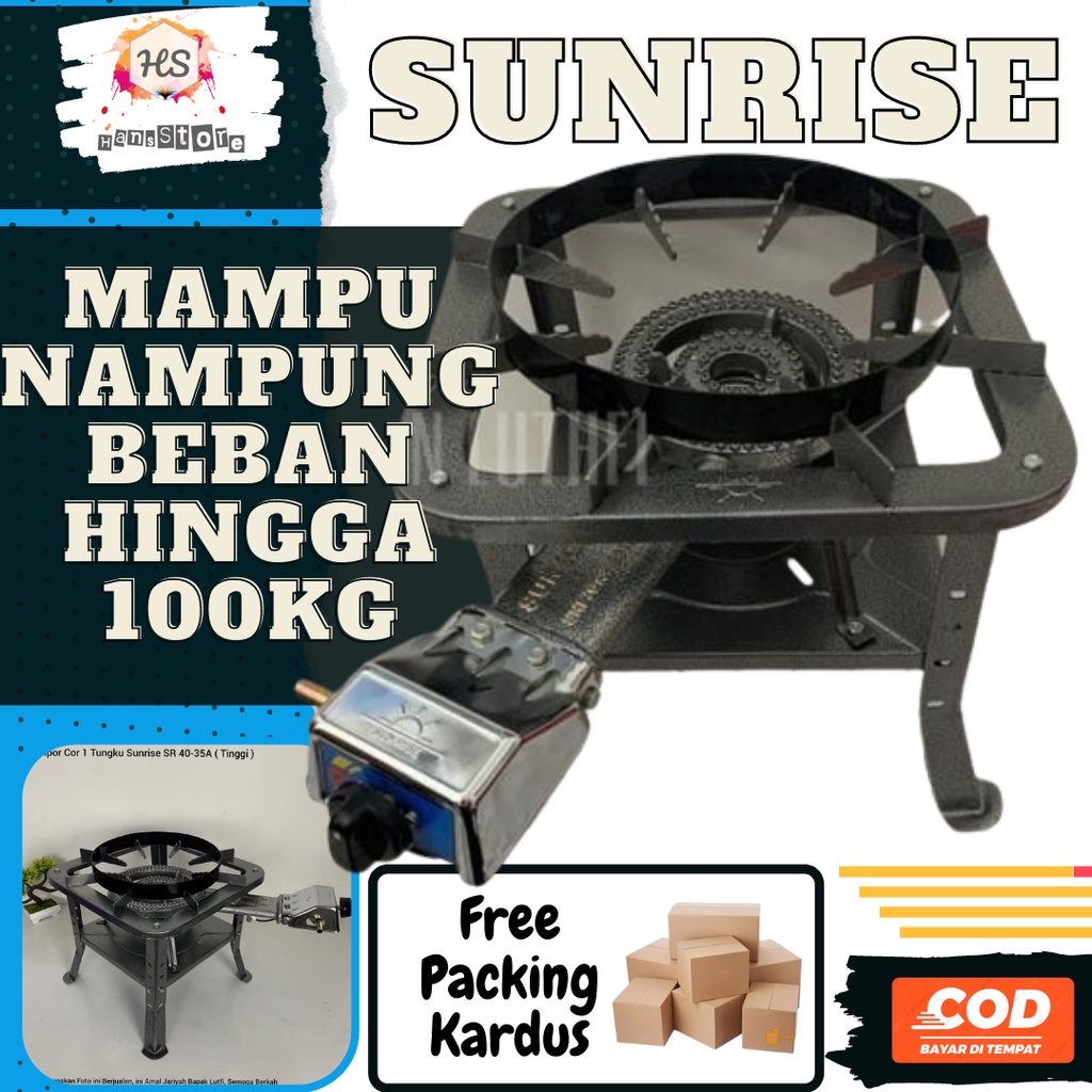 011 Kompor Cor 1 Tungku Sunrise SR 40-35A Peralatan Rumah Tangga SNI Low Pressure Tekanan Rendah kua