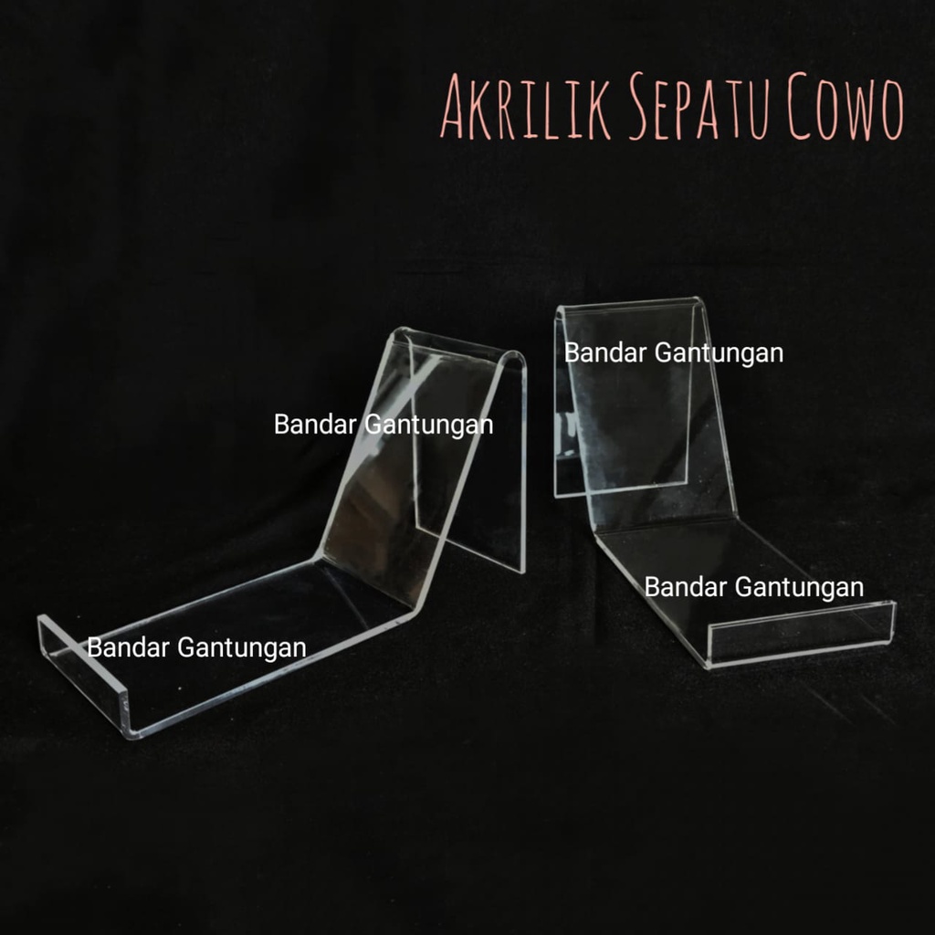 Akrilik Sepatu Rata Bening Akrilik Sandal Display Sepatu Cewe Cowo Anak Murah Acrylic Sepatu Bening Tatakan Display Pajangan Stand Tempat Hantaran Seserahan(BH)