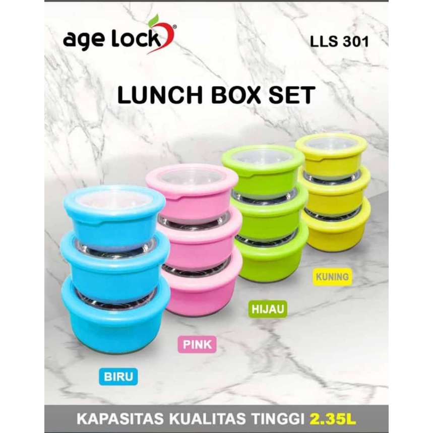 LUNCH BOX AGE LOCK SET LLS 301 KAPASITAS 2.35 LITER