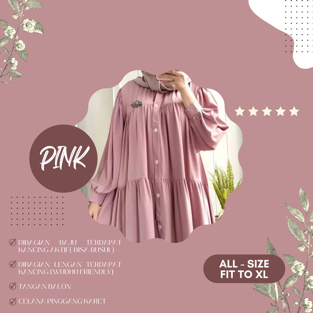 Beautyshirt / Sania / Daily Set Celana + Tunik / Bahan Katun Rayon