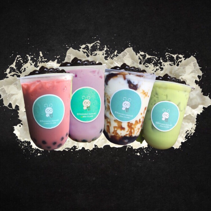 

Minuman Boba cup oval 16oz Bubble coklat taro matcha red velvet hazelnutchoco