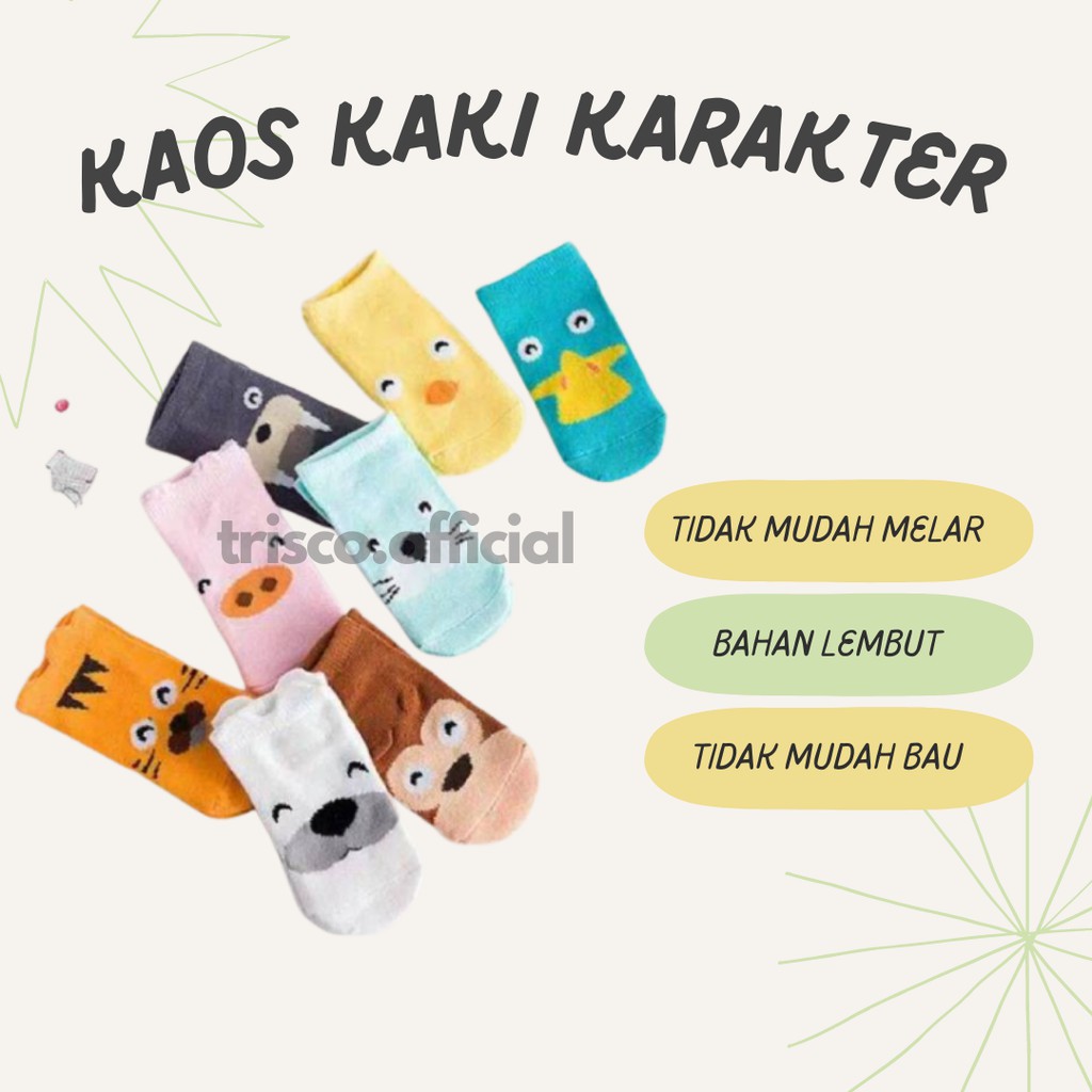 Trisco Kaos Kaki Anak 0-3  Tahun Karakter Anti Slip