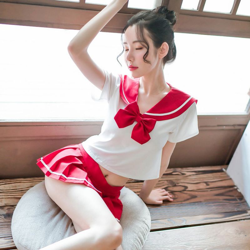 PREMIUM Sexy Cosplay Seragam Sekolah Jepang Seifuku Sailor School Model Pita