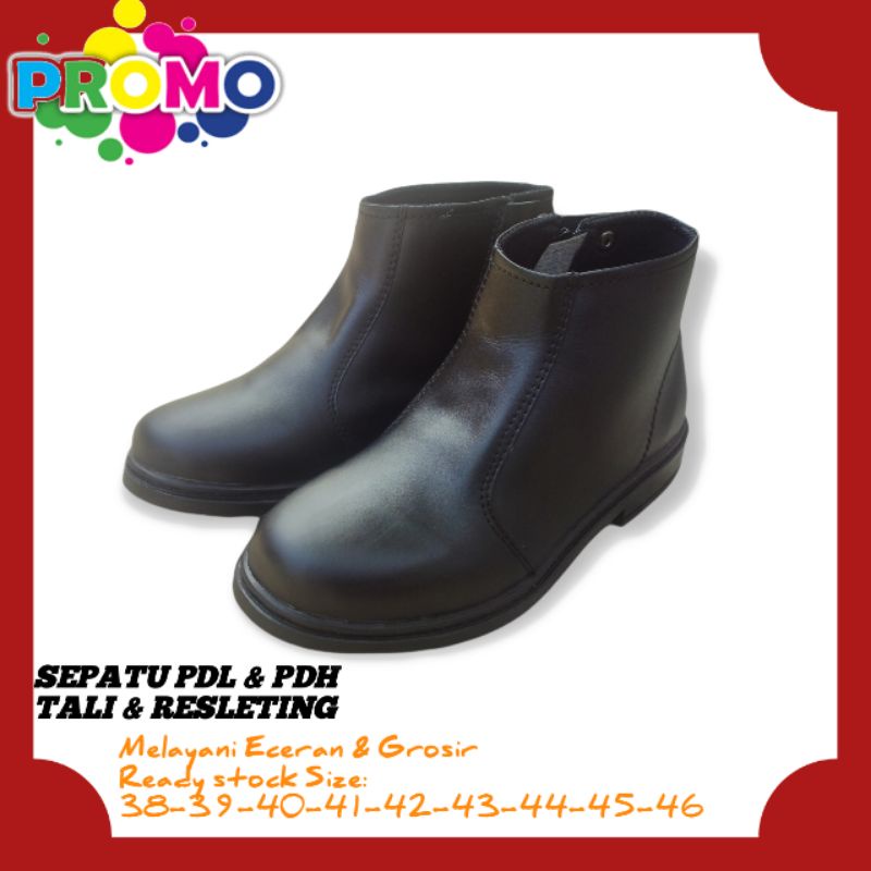 Terlaris !!! Sepatu Pdh Security / Satpam /Pdh Tni-Polri Kualitas Terbaik Asli Kulit