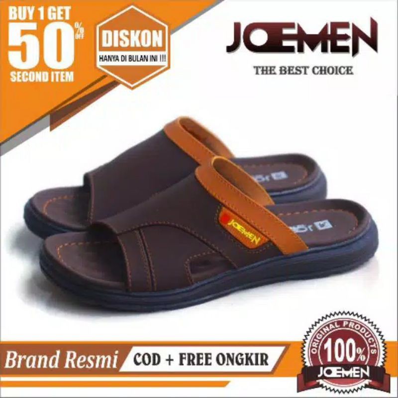 SANDAL SLOP PRIA KULIT ORIGINAL JOEMEN SANDAL IMPOR TRENDI FASHION