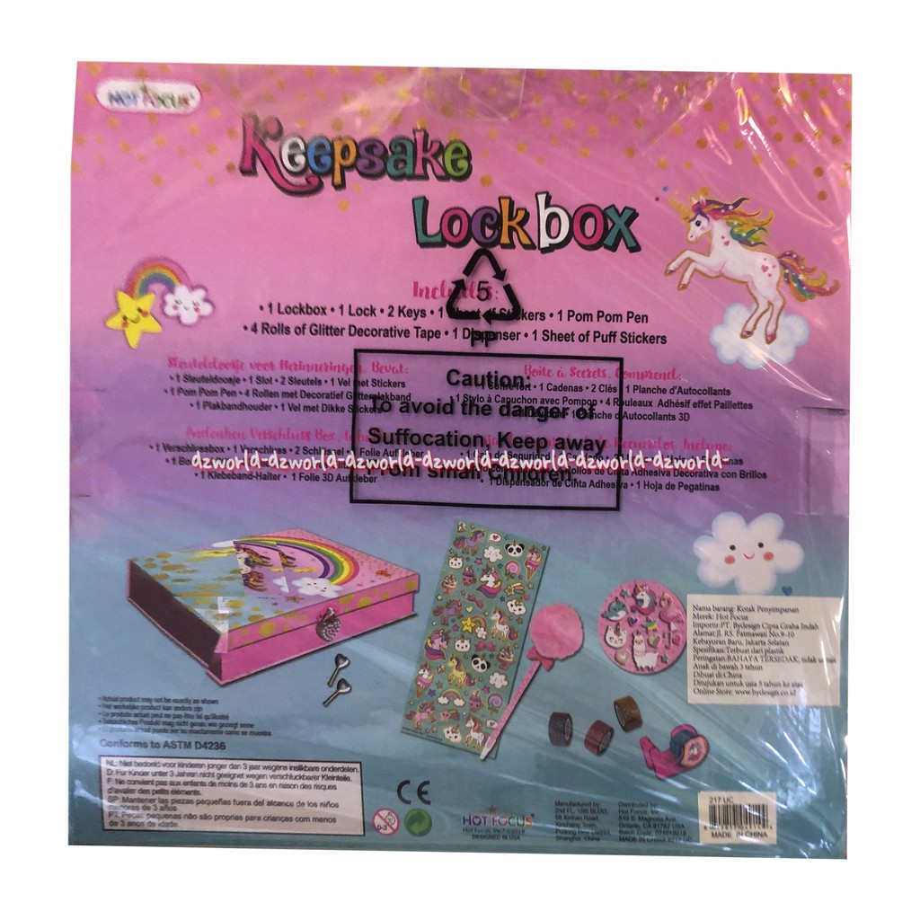 Hot Focus Keepsake LockBox Safe Box Brankas Anak Dengan Sticker Pen