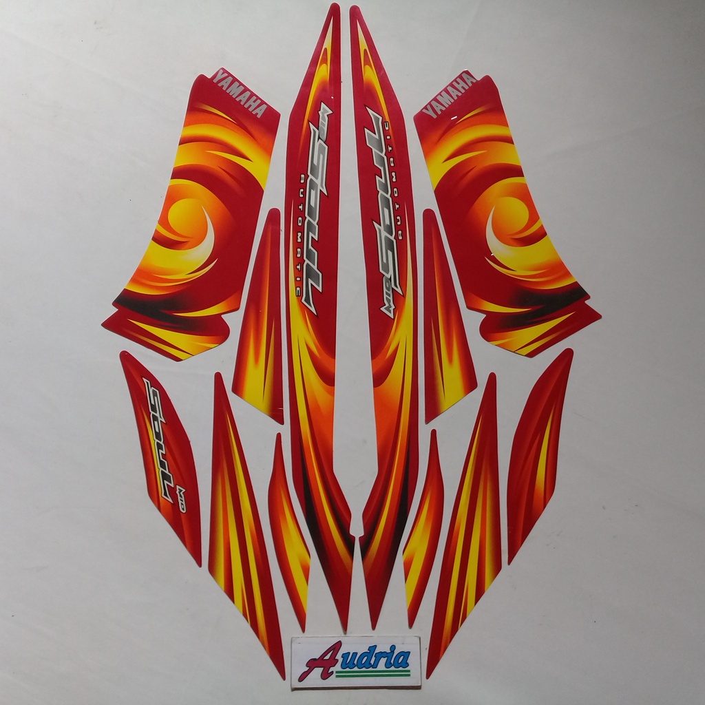 Sticker striping motor yamaha mio soul 2007 merah