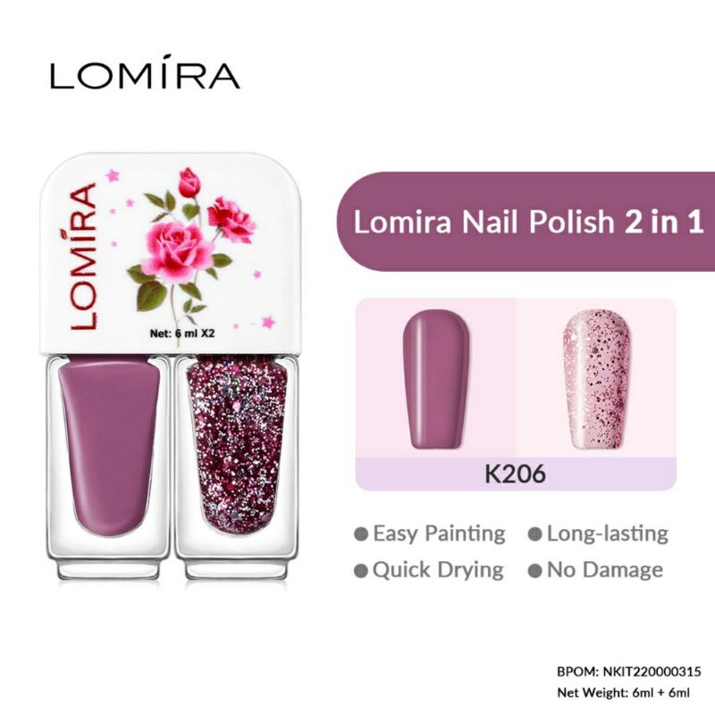 LOMIRA NAIL POLISH 2IN1 KUTEK DUAL COLOUR