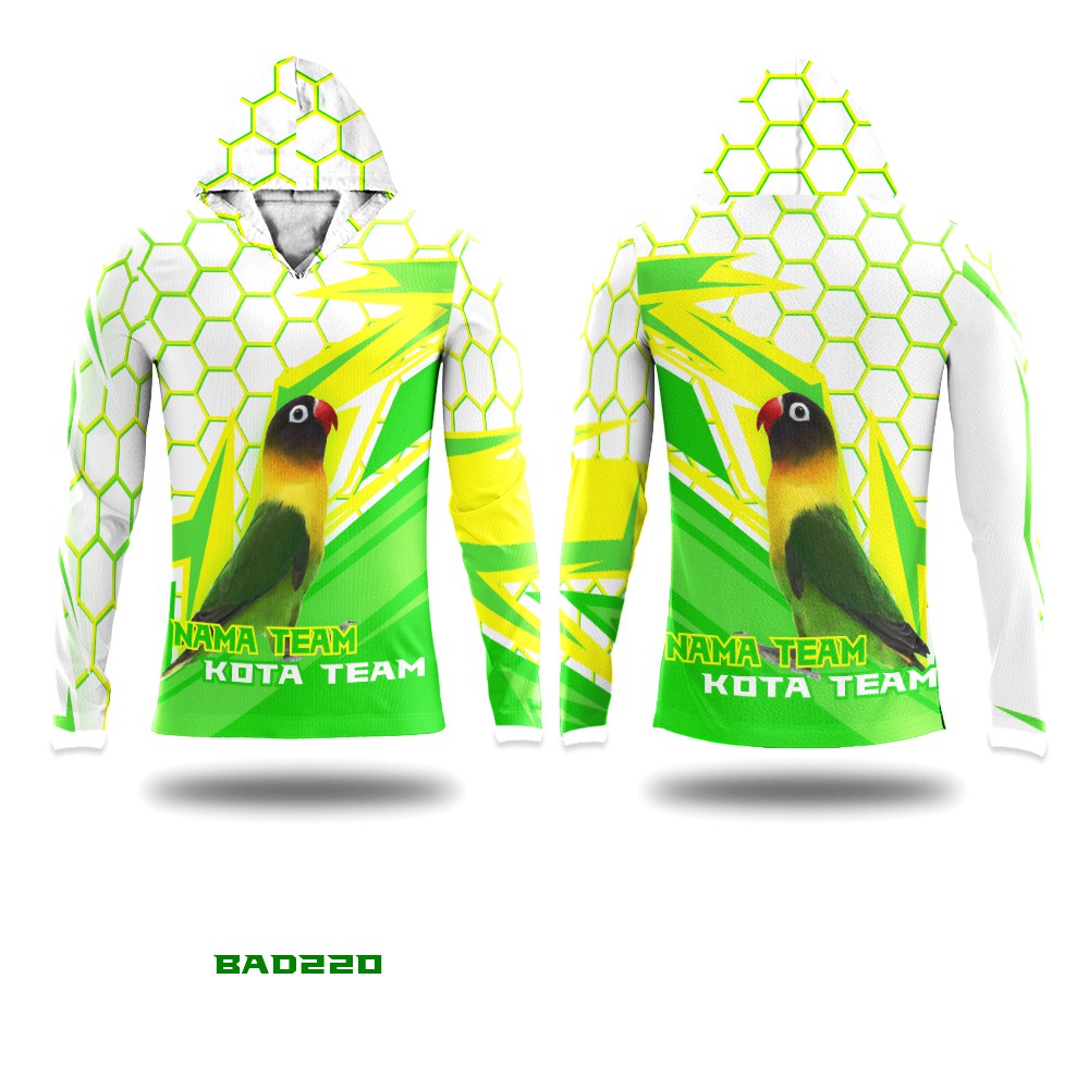 Kaos Baju Jersey Burung Lovebird Merpati Dara Balap Kontes Kicau Mania Kacer Hoodie BAD220 Custom