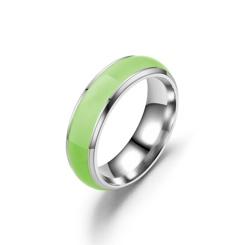 Cincin Luminous Bahan Stainless Steel Untuk Pria Dan Wanita