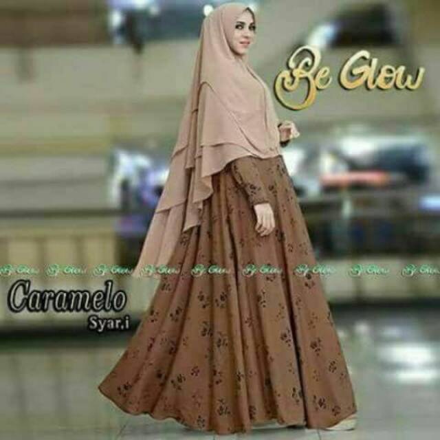 Set gamis ceruti caramelo