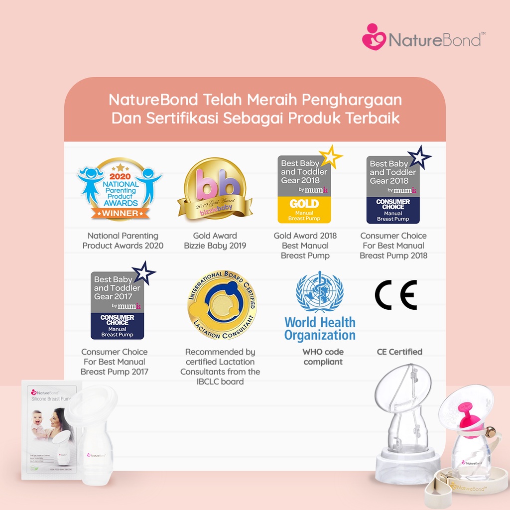 NatureBond Silicone Breast Pump / Pompa ASI Silikon / Pompa ASI Manual