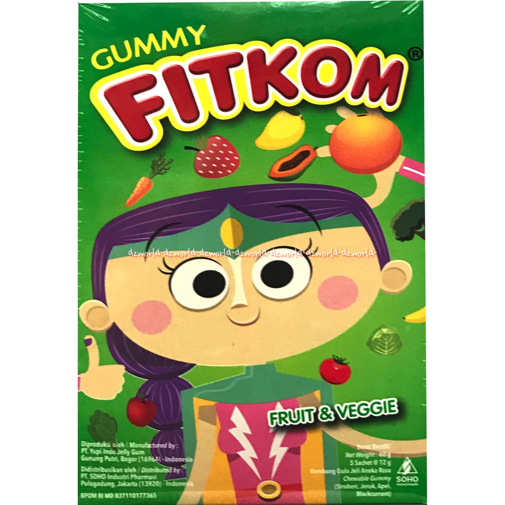Gummy Fitkom Fruit And Veggie Gel Vitamin Dari Buah Dan Sayur Alami
