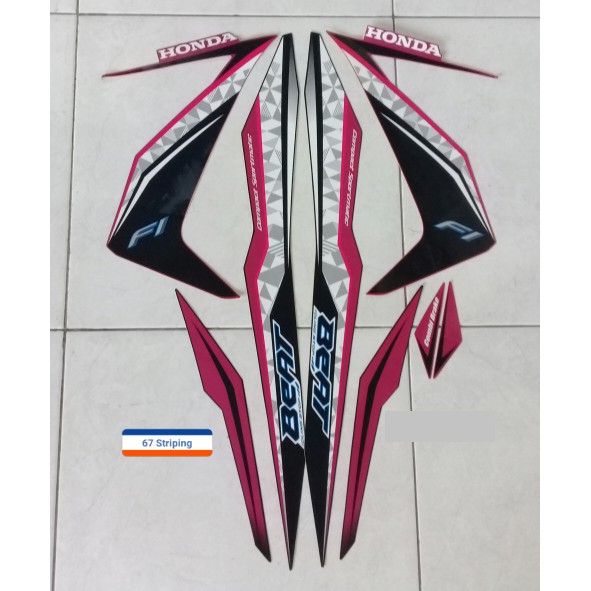 Sticker Motor Honda Beat CBS ISS 2017 Magenta