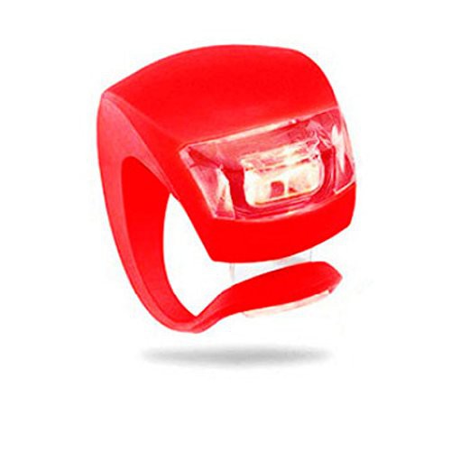 BAYAR DI TEMPAT Lampu Sepeda Waterproof Silicone Red LED Mountain Bike Flashlight 2 pcs - Merah