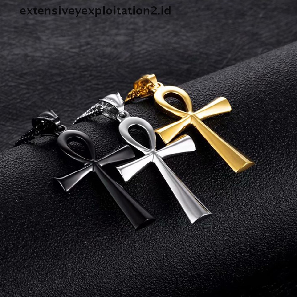 Id Kalung Rantai Dengan Liontin Bentuk Crucifix Ankh Mesir Untuk Hadiah