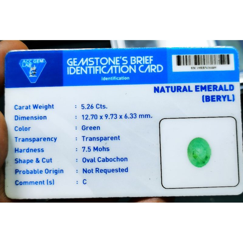 Batu permata natural zamrud colombia asli beserta memo