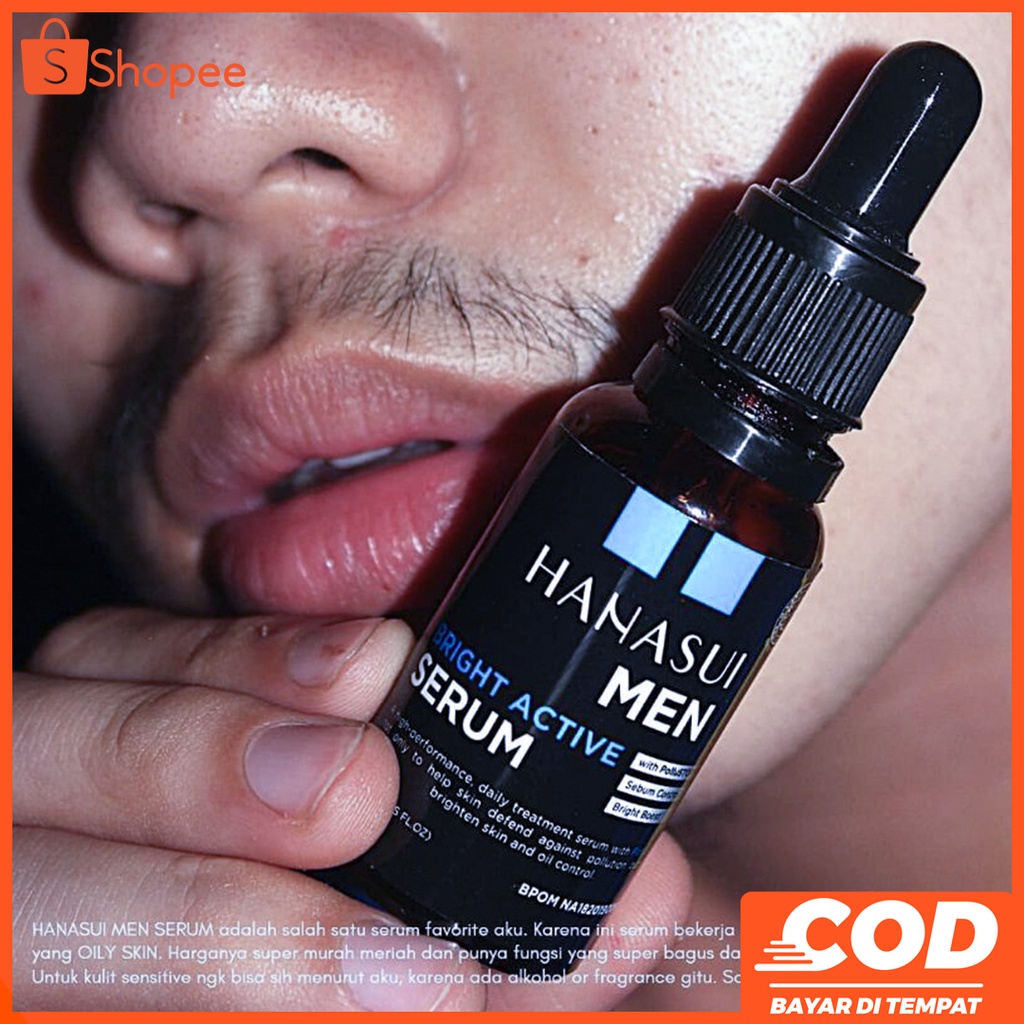 AMPUH!!! Hanasui Men Bright Active Serum Pemutih Kulit Wajah Ampuh Permanen Cream Pemutih Kulit Waja