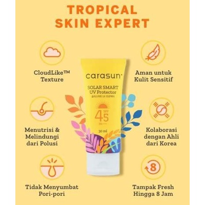 ✦SINAR✦ Carasun Solar Smart UV Protector SPF 45 Sunscreen Tube 30ml/70ml