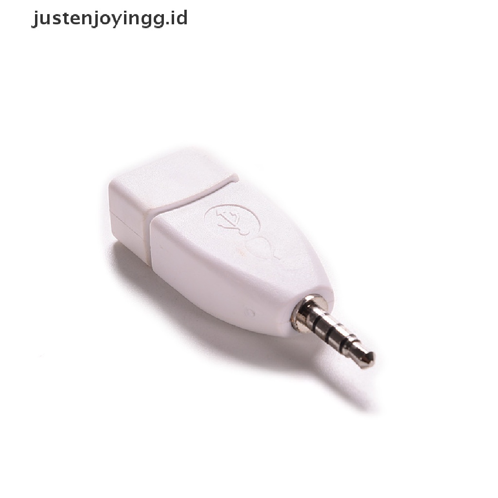 // justenjoyingg.id // New 3.5mm Male AUX Audio Plug Jack to USB 2.0 Female Converter Adapter Plug ~
