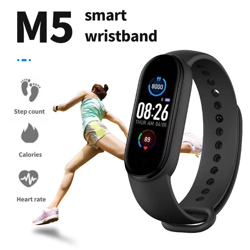 Smartwatch pria tahan air Support Android dan iOs Fitur Lengkap Sport Heart Rate Monitor M4/M5/M6