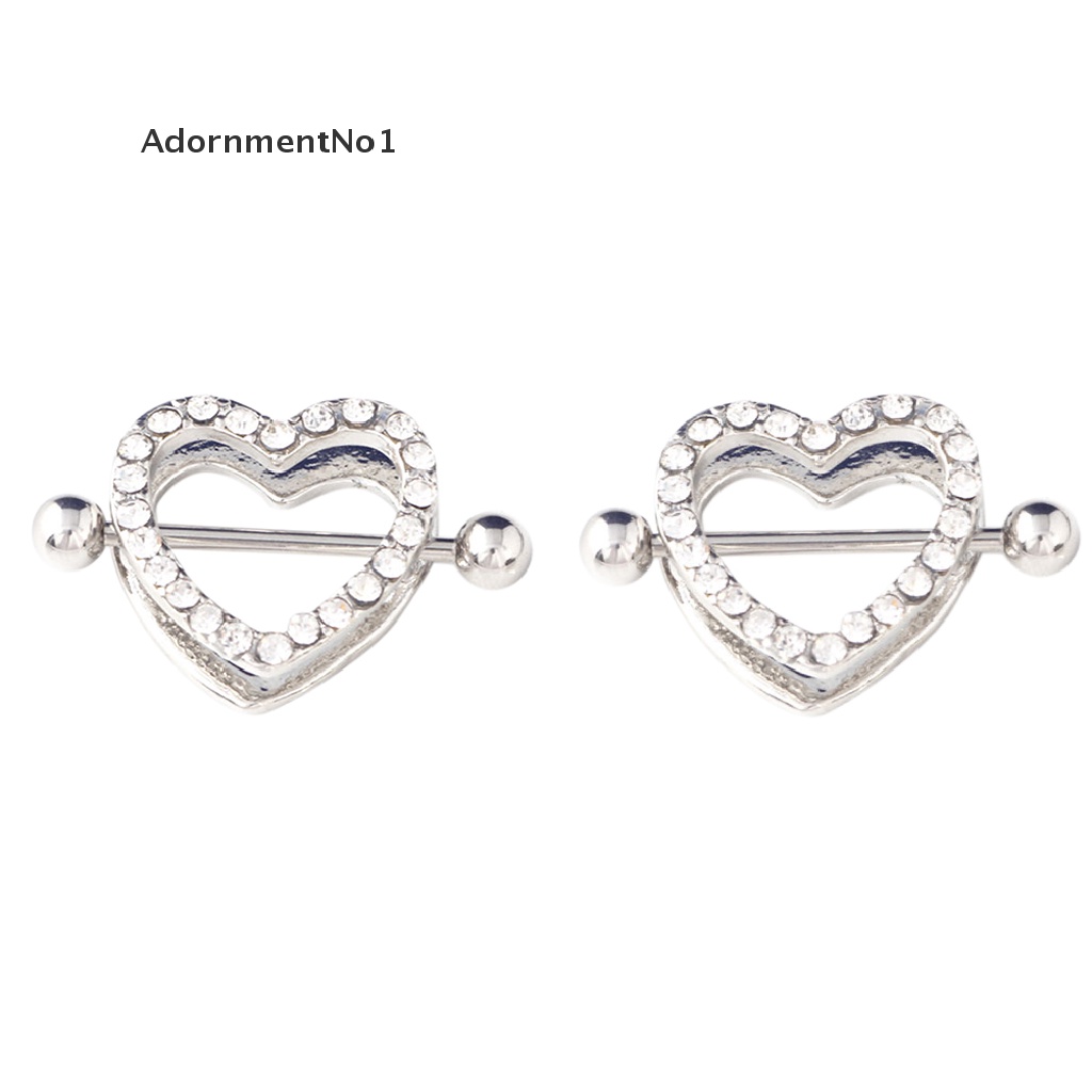 (AdornmentNo1) 1pc / 1 Pasang Anting Tindik Puting Bentuk Hati Bahan Baja Untuk Wanita