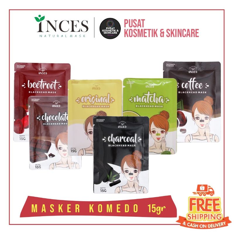 MASKER KOMEDO BY INCES 15 GRAM PERAWATAN WAJAH KECANTIKAN MASKER GELATIN SAPI HALAL