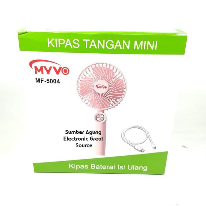 MF5004 MYVO Kipas Tangan Mini Pegangan dengan Baterai Isi Ulang