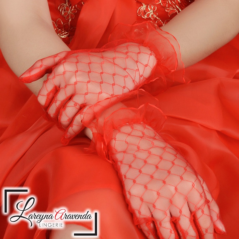 Sarung Tangan Pendek Sexy Model Lace Jaring Halus AL008