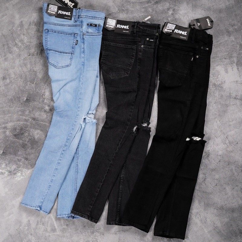 Celana Panjang Denim  Levis Jeans Distro Skate Karet Stretch Melar Molor Slim Fit Botol Panjang Sobe