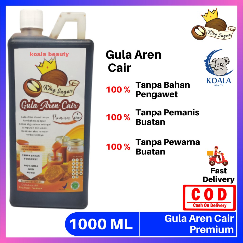 

❤ KOALA ❤ Gula Aren Cair By King Sugar 1 Liter - Campuran Minuman Hitz Kekinian - Gula Aren - Gula Cair - Gula Sirup