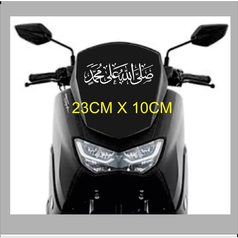 stiker shalawat buat di mobil dan visor motor