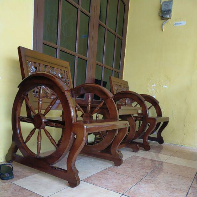 Gratis Ongkir Kursi Teras Roda Kursi Teras Unik Kayu Jati Furnitur Mebel Jepara