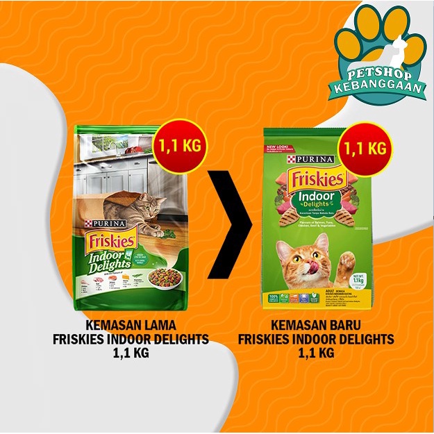 Makanan Kucing Dry Friskies Indoor Delight 1.1kg Cat Food FreshPack 1.1 kg