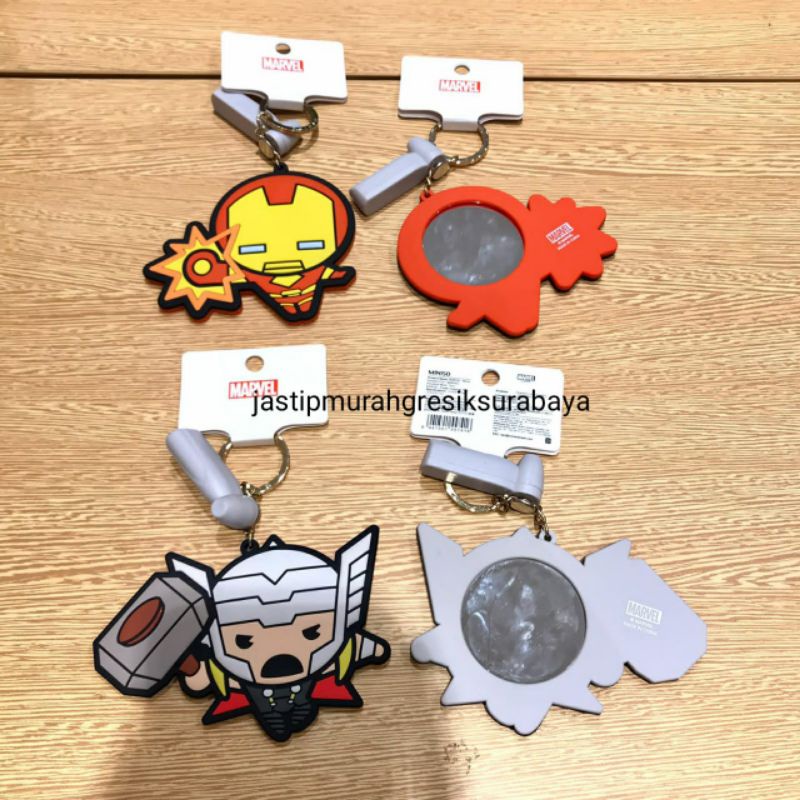 MARVEL MIRROR PENDANT GANTUNGAN KUNCI MINISO GANTUNGAN MARVEL MINISO IRONMAN THOR