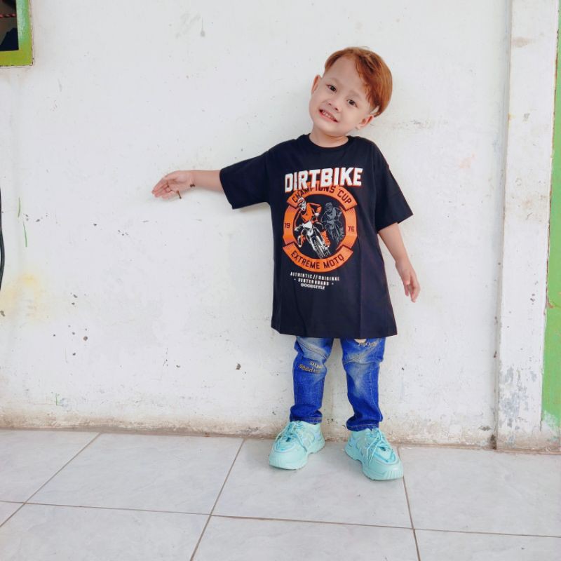 kaos anak laki laki gambar motor trail size s,m,l,xl,xxl,xxxl