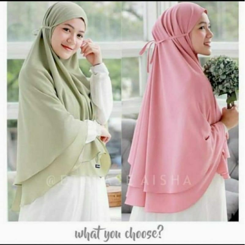Bergo Rubiah Jumbo/ 2 layer Bahan Ceruty Babydoll