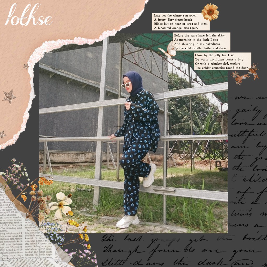 Dot BWL Set/setelan wanita/setelan lengan panjang/set tie dye/setelan tie dye